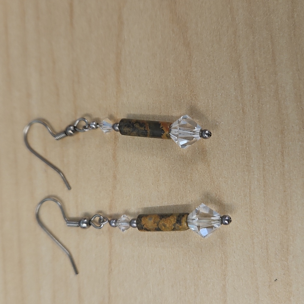 Elegant Crystal and Stone Drop Earrings